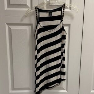 White House Black Market Black and White Striped Top